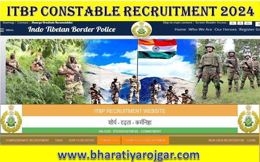 ITBP ASI HC Constable Various Post Recruitment 2024