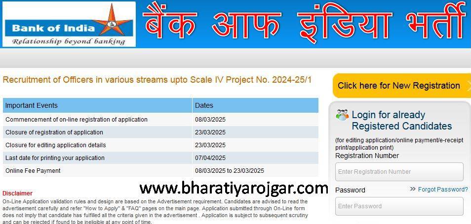 Bank Of India SO Recruitment 2025