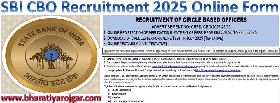 SBI Bank Recruitment 2025 CBO
