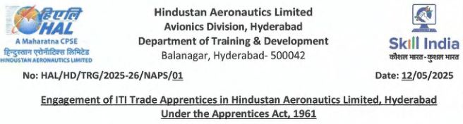 Hal Apprentice Recruitment 2025