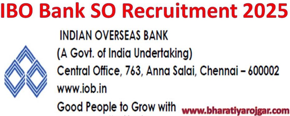 IOB Bank SO Recruitment 2025